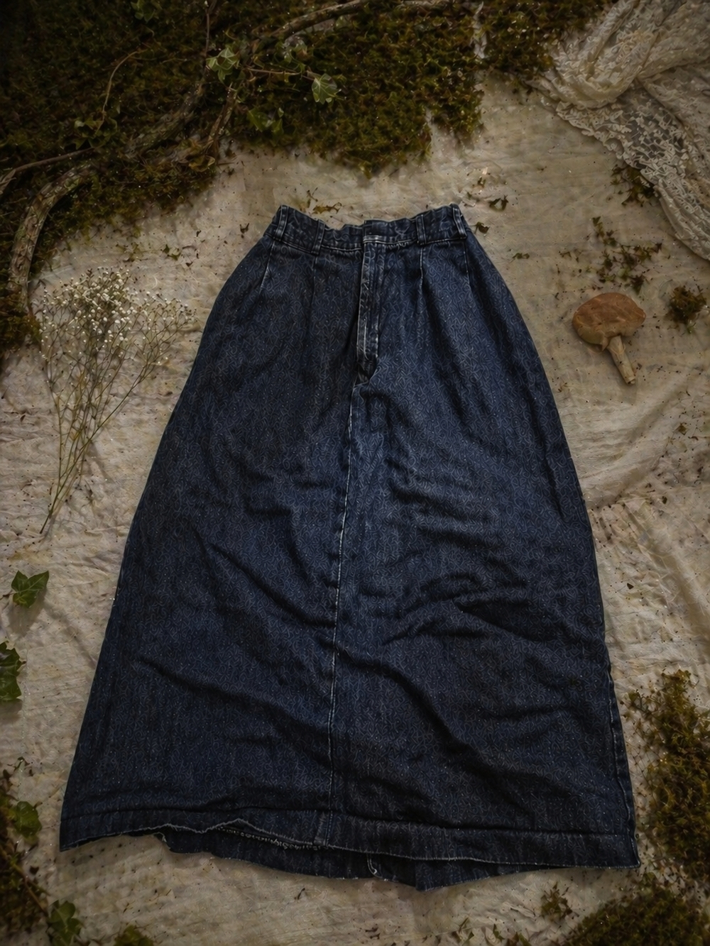 Dark Wash Denim Maxi Skirt